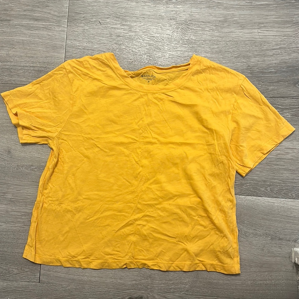 Athleta Organic Daily Crop Tee Yellow